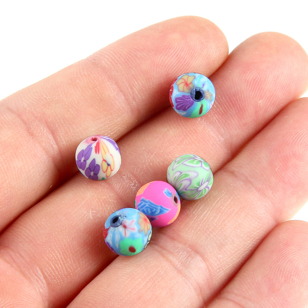 Wholesale 100pcs/pack 6/8/10/12mm Mixed Color Soft Pottery Round Beads