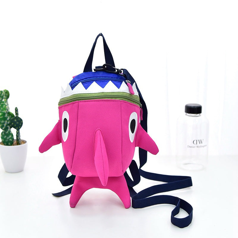 Mochila de tiburones infantil anti-perdición al por mayor de nylon