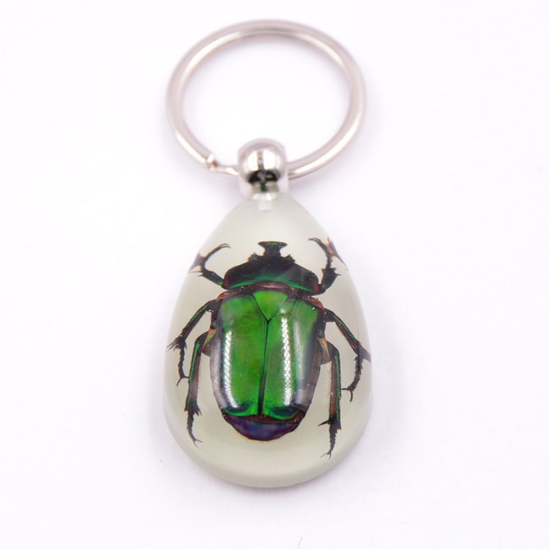 Wholesale Large Amber Glow-in-the-Dark Insect animal specimen Keychain
