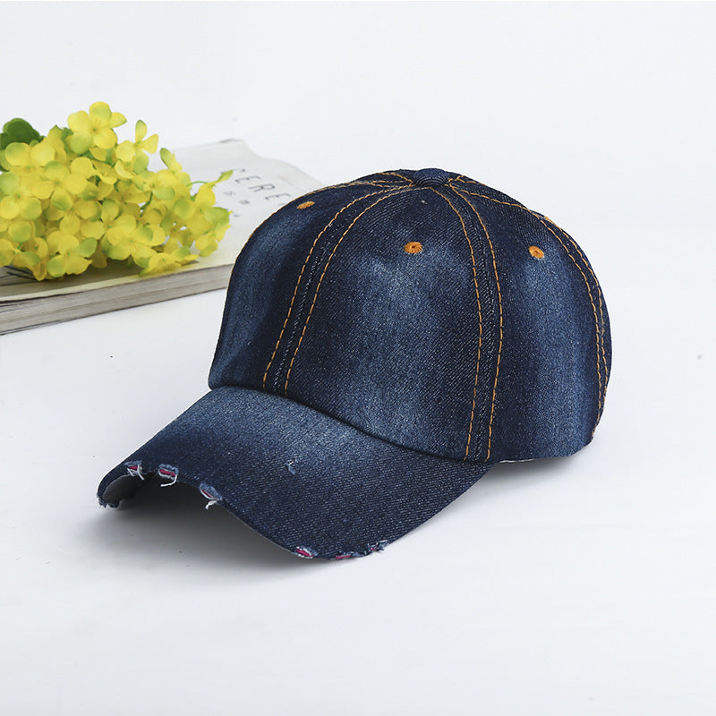 Wholesale Used Washed Adhesive Denim Baseball Caps
