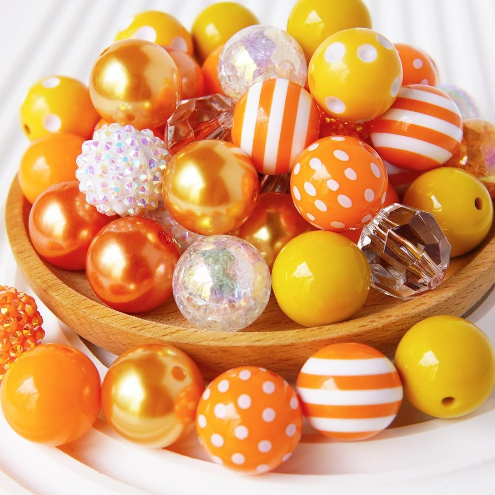 Wholesale Beads for pens, 50pcs 20mm Beads for Beadable Pens Mix, Bubblegum Beads 20mm Bulk, 20 mm Beads for Bead Pens, Large Chunky beads Bubble Gum Beads for Pen Making,  (Mermaid/PurpleBlue)