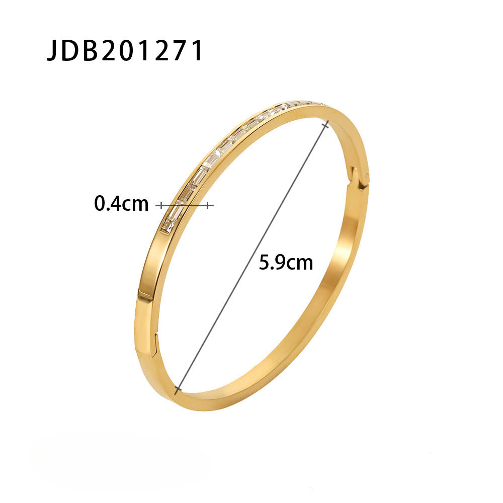 Wholesale Titanium Steel Stainless Steel Zircon Inlaid Bracelet