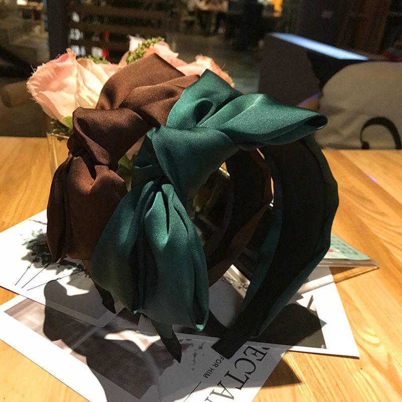 Wholesale Bow Women's Chiffon Fabric Solid Headband