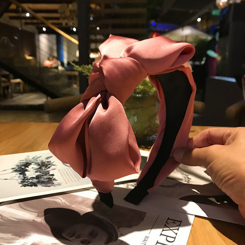 Wholesale Bow Women's Chiffon Fabric Solid Headband