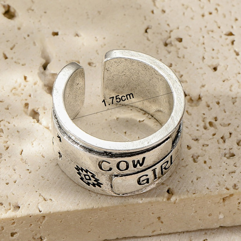 Wholesale French Open All-match Wide-rimmed Letter Ring