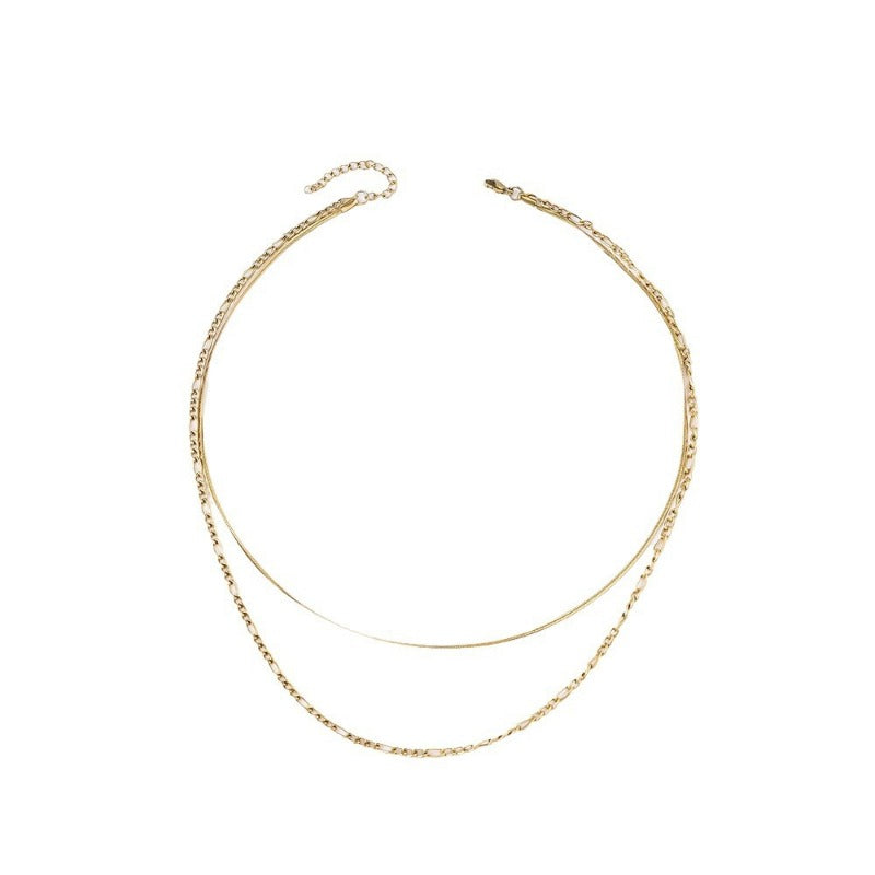 Wholesale Titanium Steel 18K True Gold Stainless Steel Push Chain Fee Necklaces