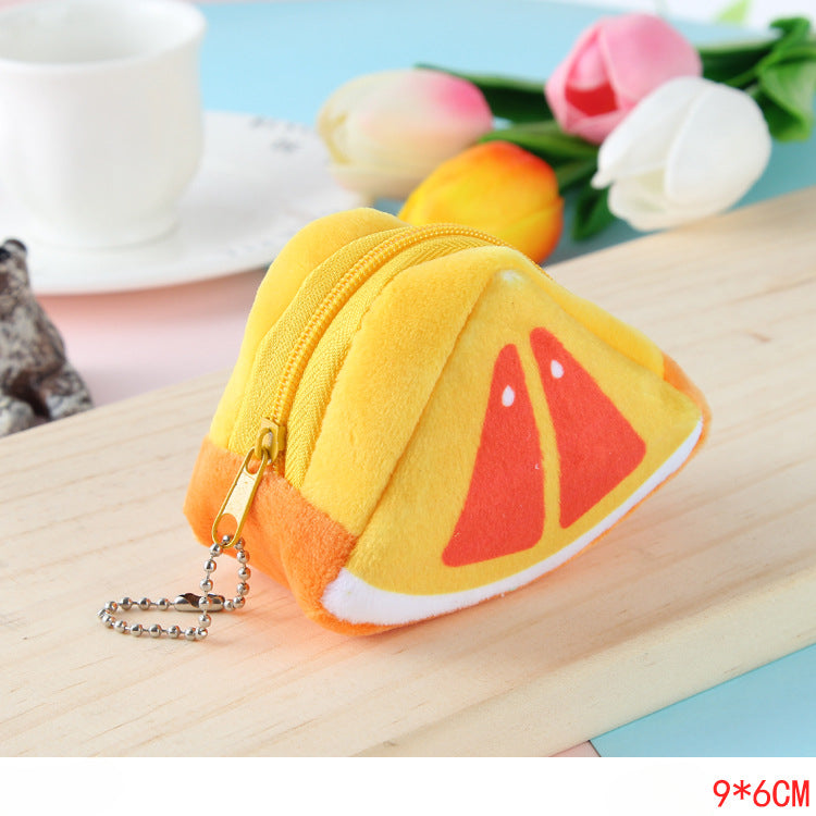 Wholesale Plush Three-dimensional Triangular Fruit Zero Wallet