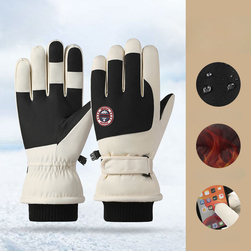 Wholesale Oxford Cloth Outdoor Ski Non-slip Plus Fleece Thickened Warm Waterproof Touch Screen Gloves
