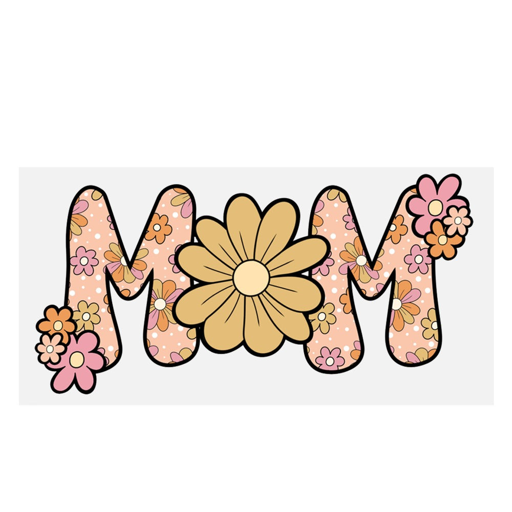 Wholesale 5pcs Mother's Day Flower Series Transparent UV DTF Transfer Crystal Cup Sticker wraps