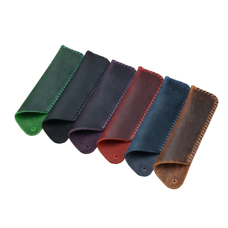 Wholesale Genuine Leather Personalized Retro Pure Handmade First Layer Cowhide Pen Holder