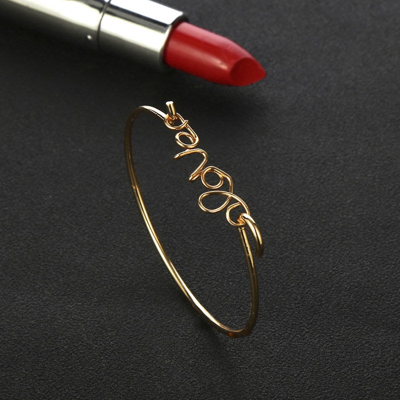 Wholesale Triangular Opening Love Diamond Bracelet Four-piece Set