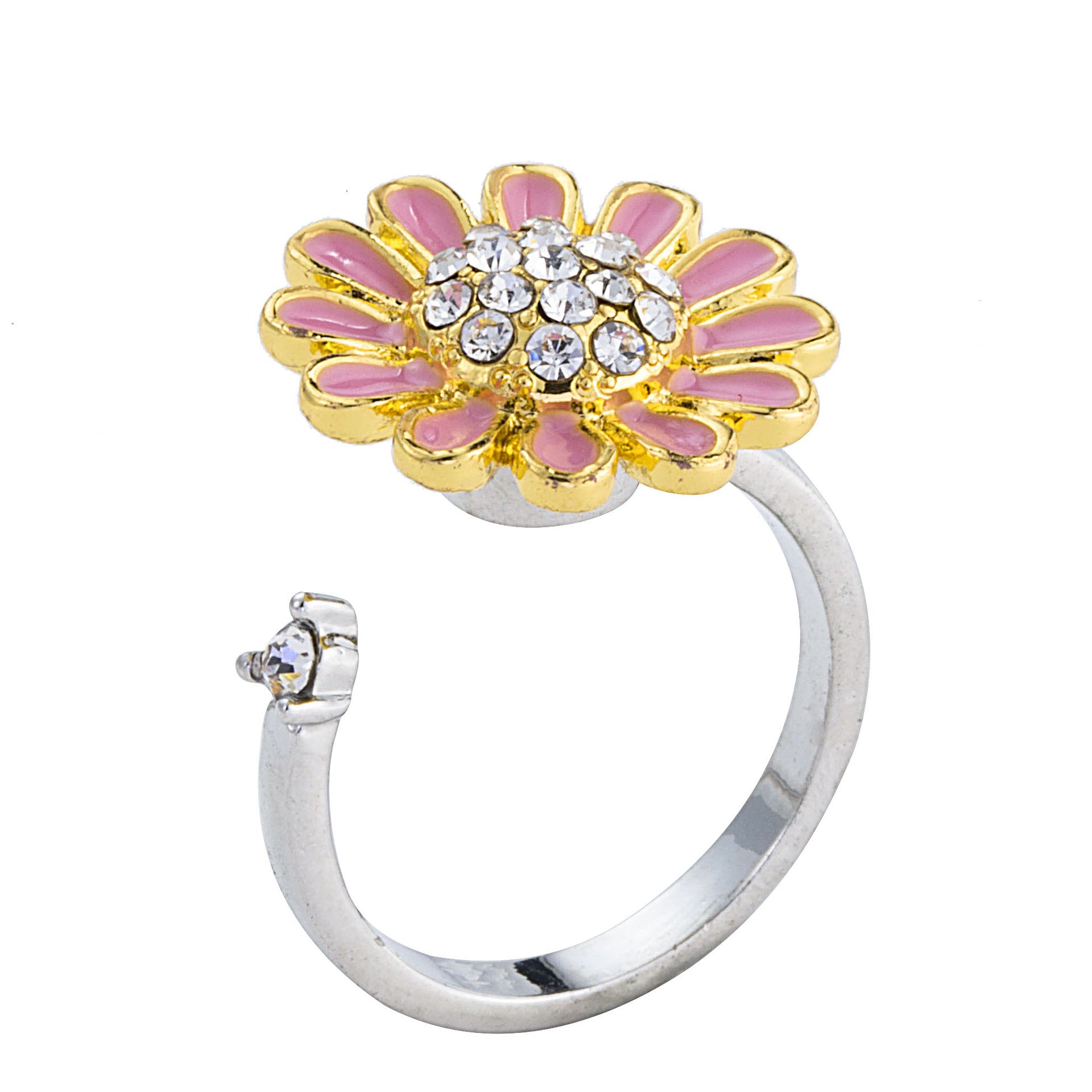 Wholesale Rotating Sunflower Daisy Adjustable rings