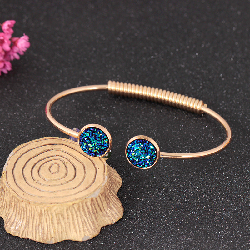 Wholesale Metal Frosted Sequins Adjustable Bracelet