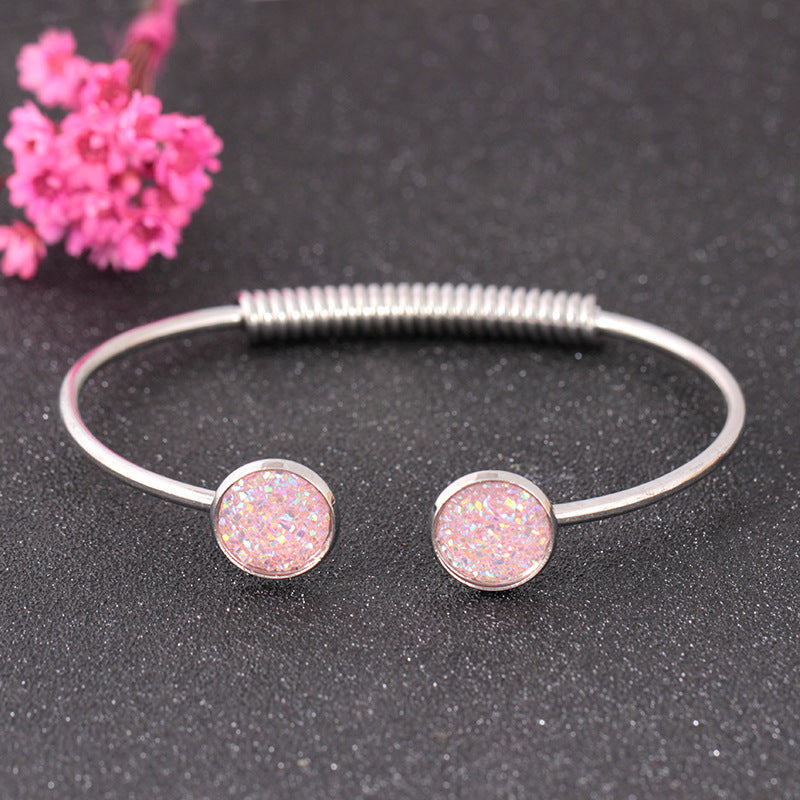 Wholesale Metal Frosted Sequins Adjustable Bracelet