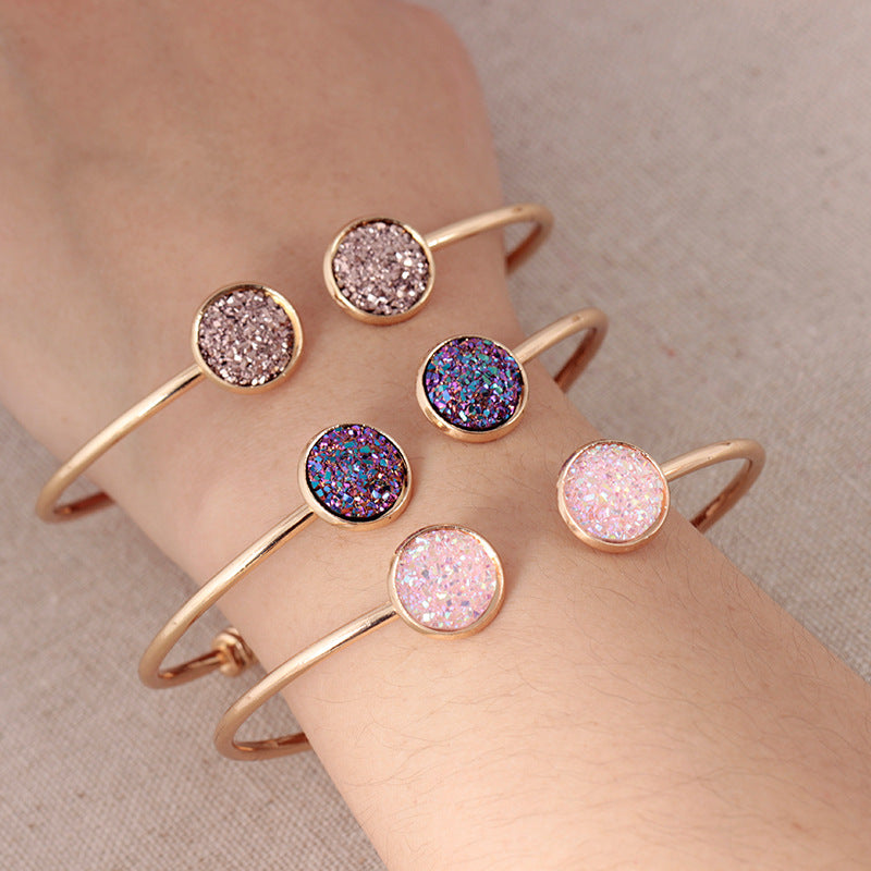 Wholesale Metal Frosted Sequins Adjustable Bracelet