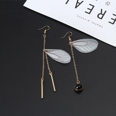 Wholesale Vintage Pearl Tulle Butterfly Wing Earrings