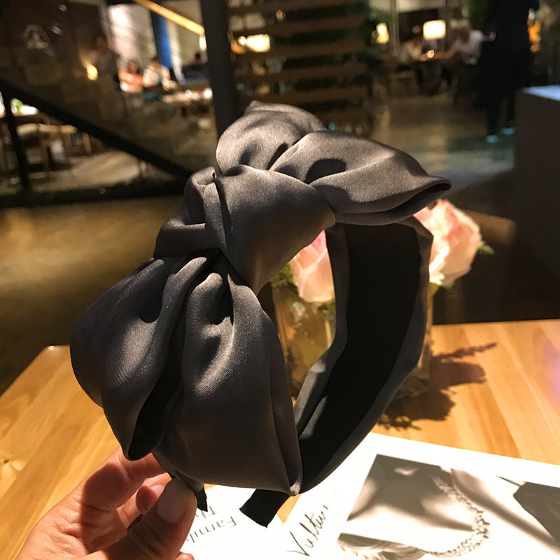 Wholesale Bow Women's Chiffon Fabric Solid Headband