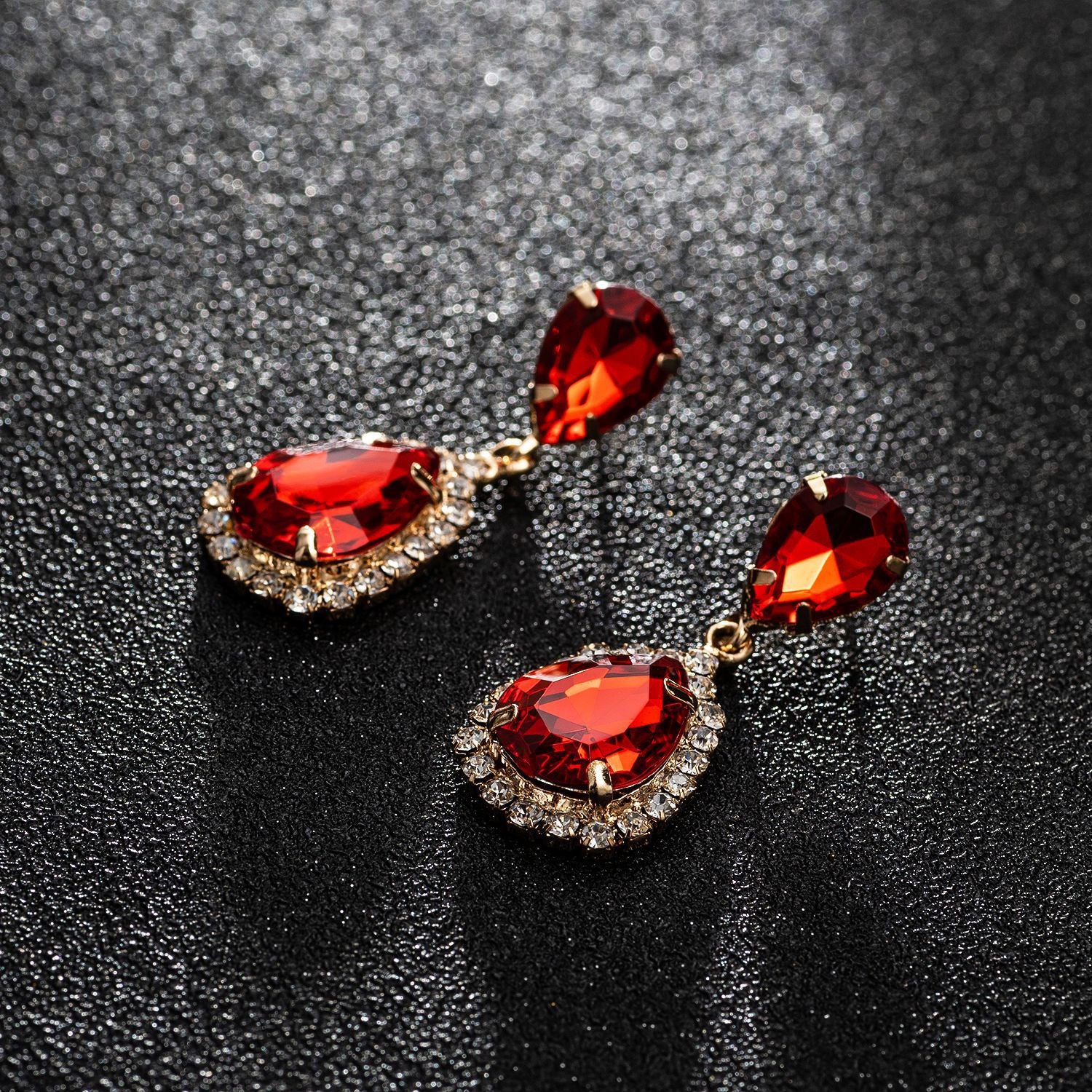 Wholesale Sparkling Drop Crystal Earrings
