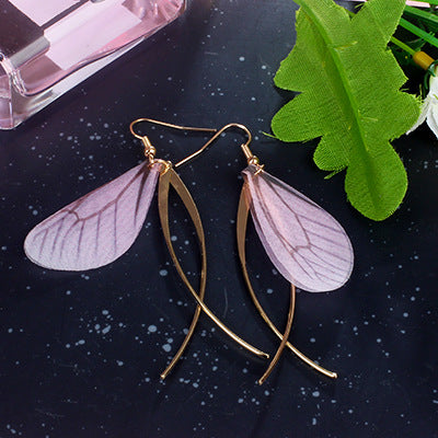 Wholesale Vintage Pearl Tulle Butterfly Wing Earrings