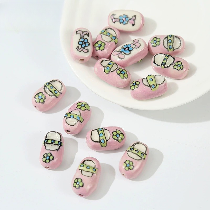 Wholesale 5pcs/pack Handpainted Ceramic Pendants Beads