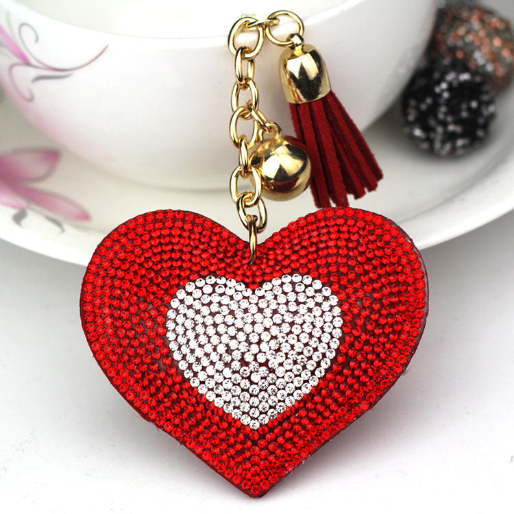 Wholesale Valentine's Day Double Color Peach Heart Keychain