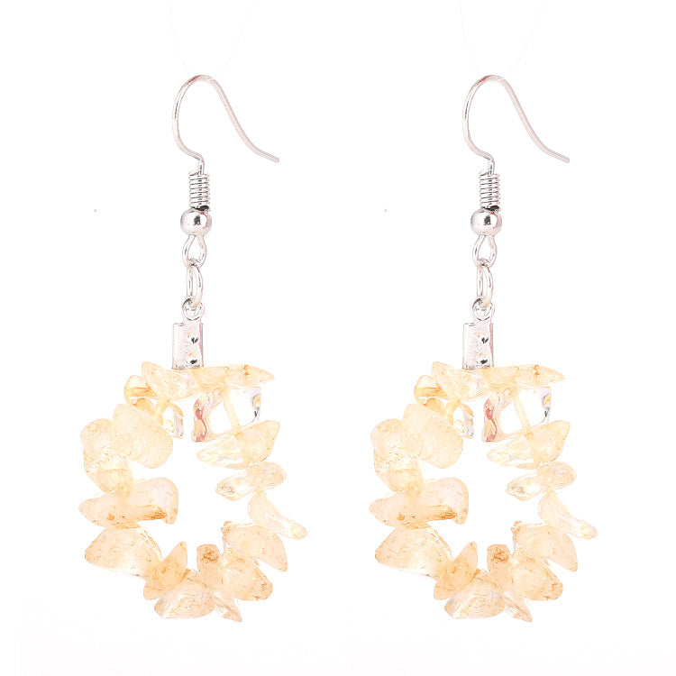 Wholesale TikTokLive Amethyst Simple Multicolor Natural Gravel Beaded Earrings