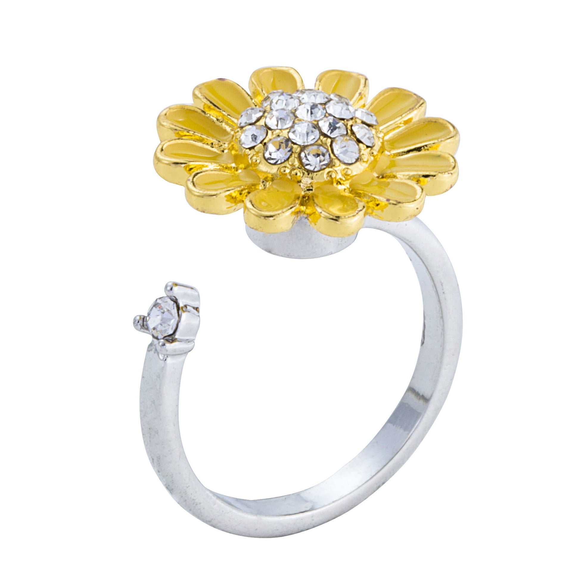 Wholesale Rotating Sunflower Daisy Adjustable rings