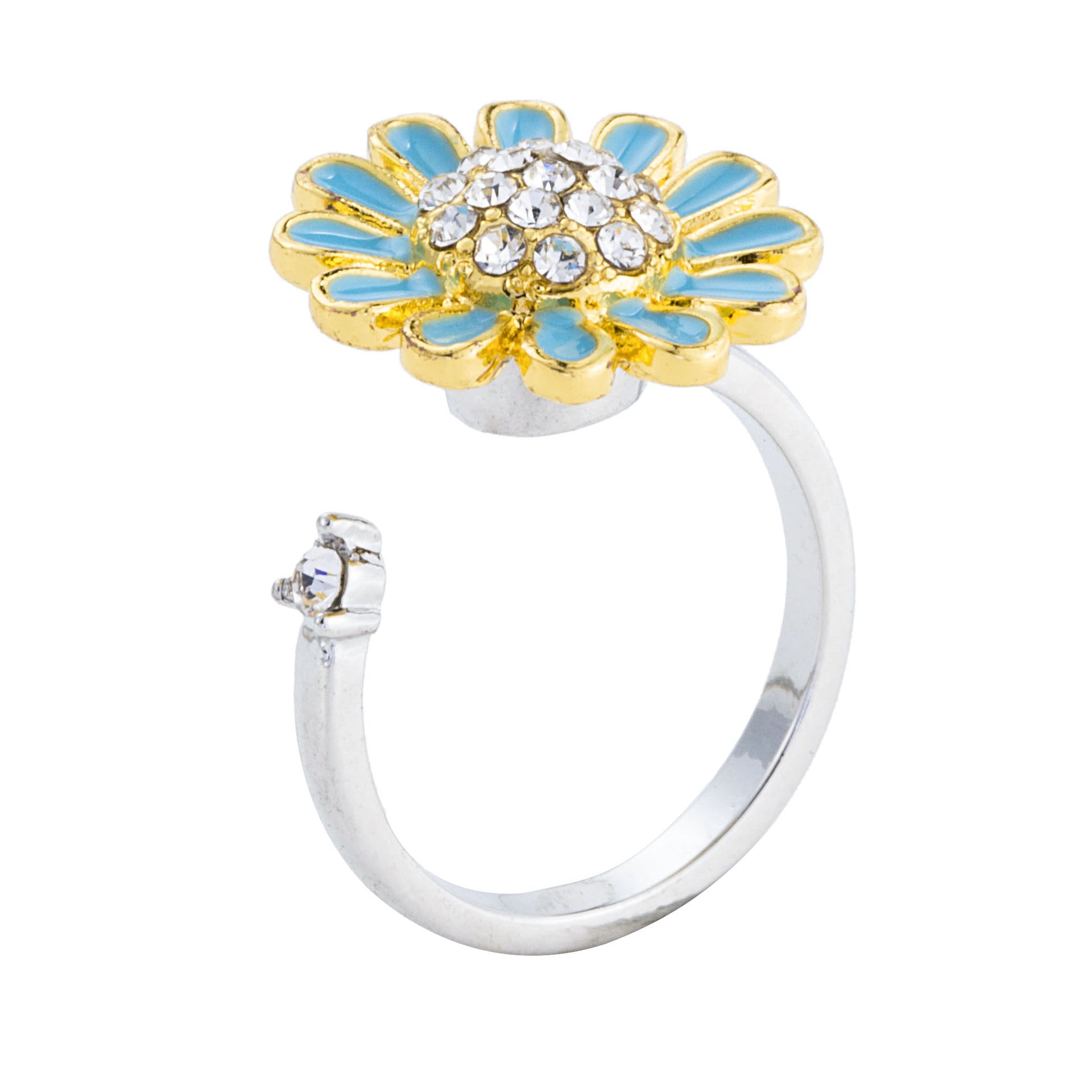 Wholesale Rotating Sunflower Daisy Adjustable rings