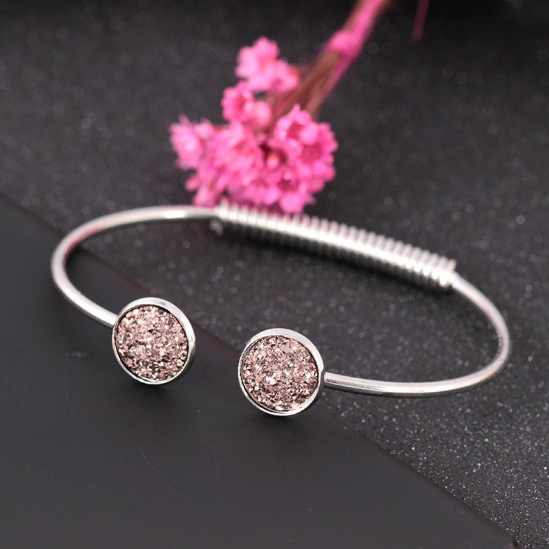 Wholesale Metal Frosted Sequins Adjustable Bracelet