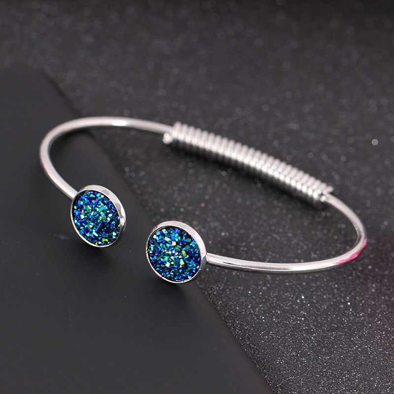 Wholesale Metal Frosted Sequins Adjustable Bracelet
