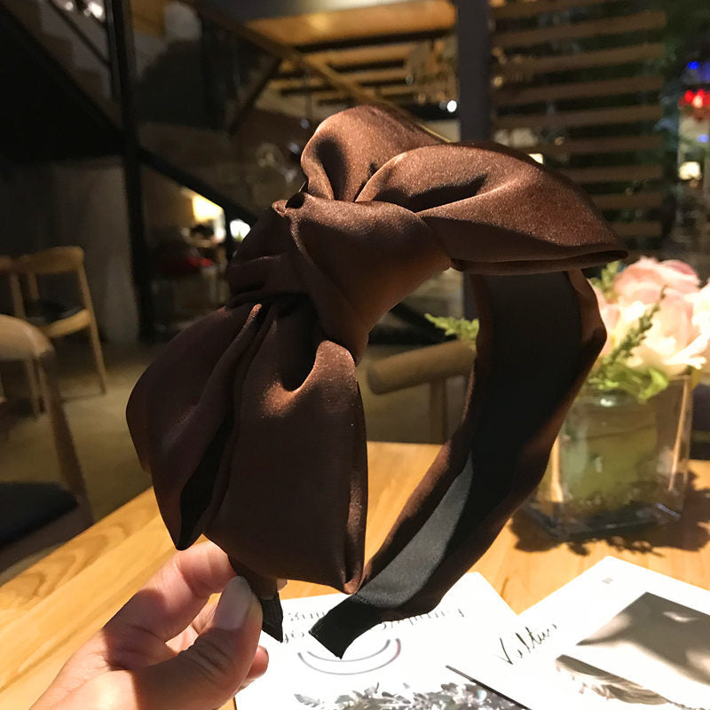 Wholesale Bow Women's Chiffon Fabric Solid Headband