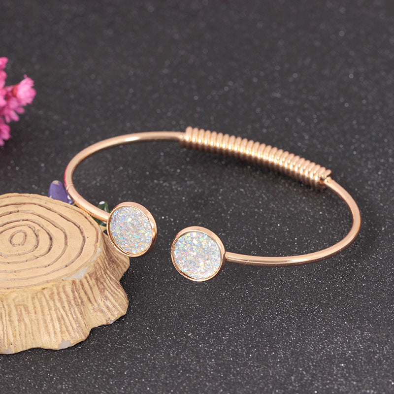 Wholesale Metal Frosted Sequins Adjustable Bracelet