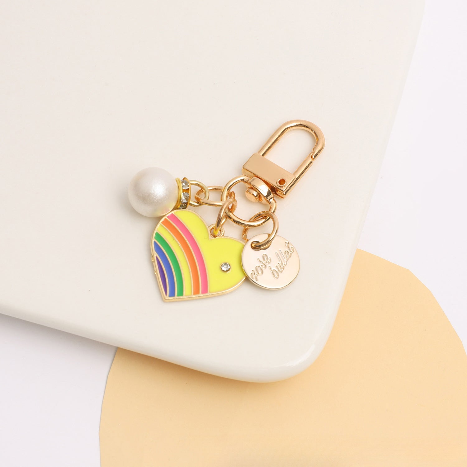 Wholesale Rainbow Heart Alloy Keychains