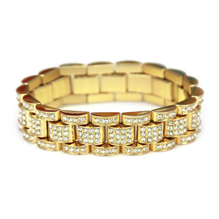 Wholesale Full Rhinestone Cuban Alloy Bracelet