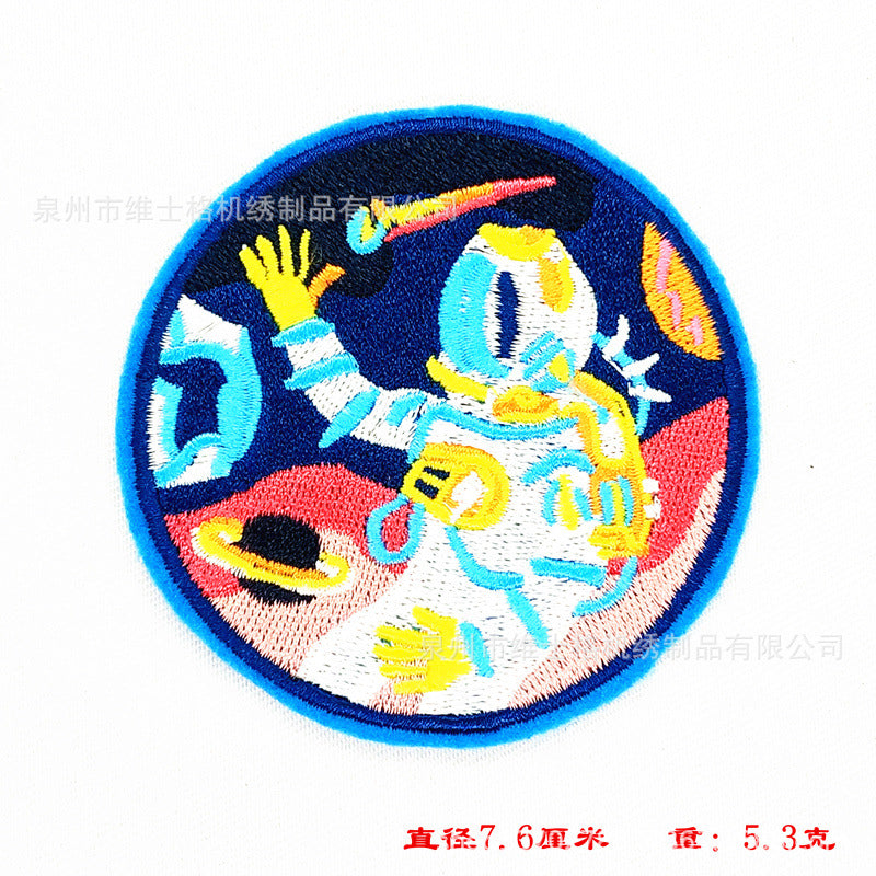 Wholesale Embroidered Astronaut Iron On Patch For ets Stylish Clothing Decoration DIY Sew On Patch Craft Supply