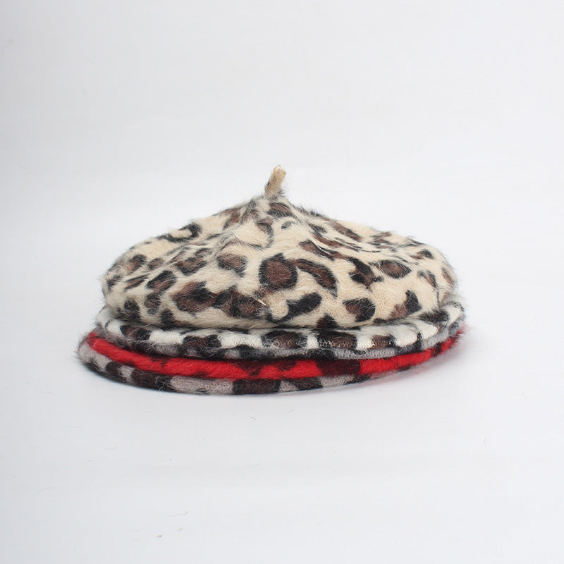 Wholesale Leopard Print Beret Furgora Beret