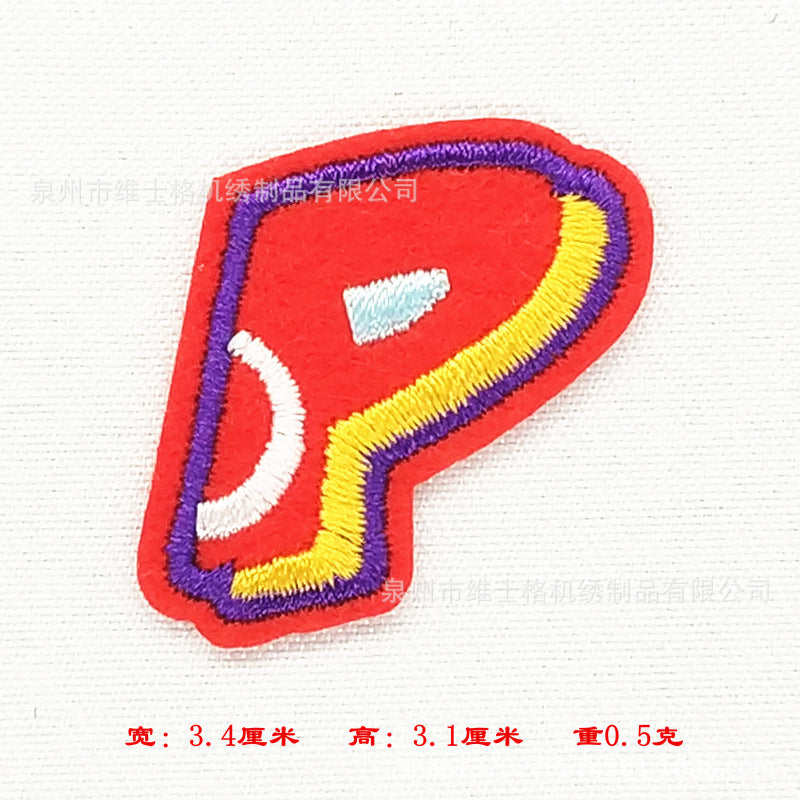 Wholesale 26 English letter cartoon clothes embroidery DIY Patches