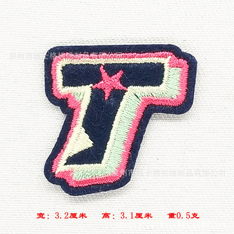 Wholesale 26 English letter cartoon clothes embroidery DIY Patches