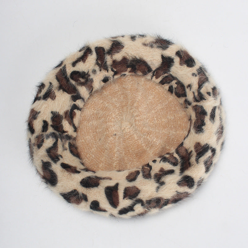 Wholesale Leopard Print Beret Furgora Beret