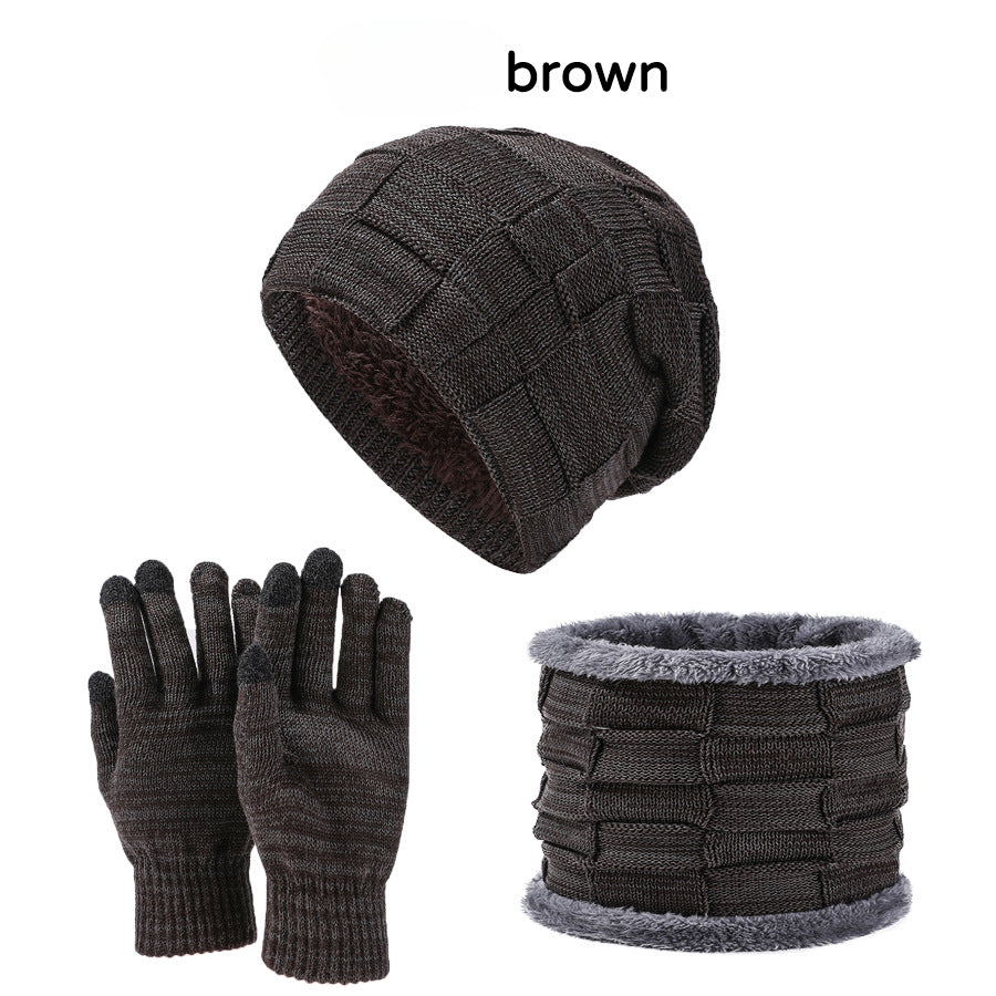 Wholesale Velvet Thickened Hat Scarf and Gloves Set