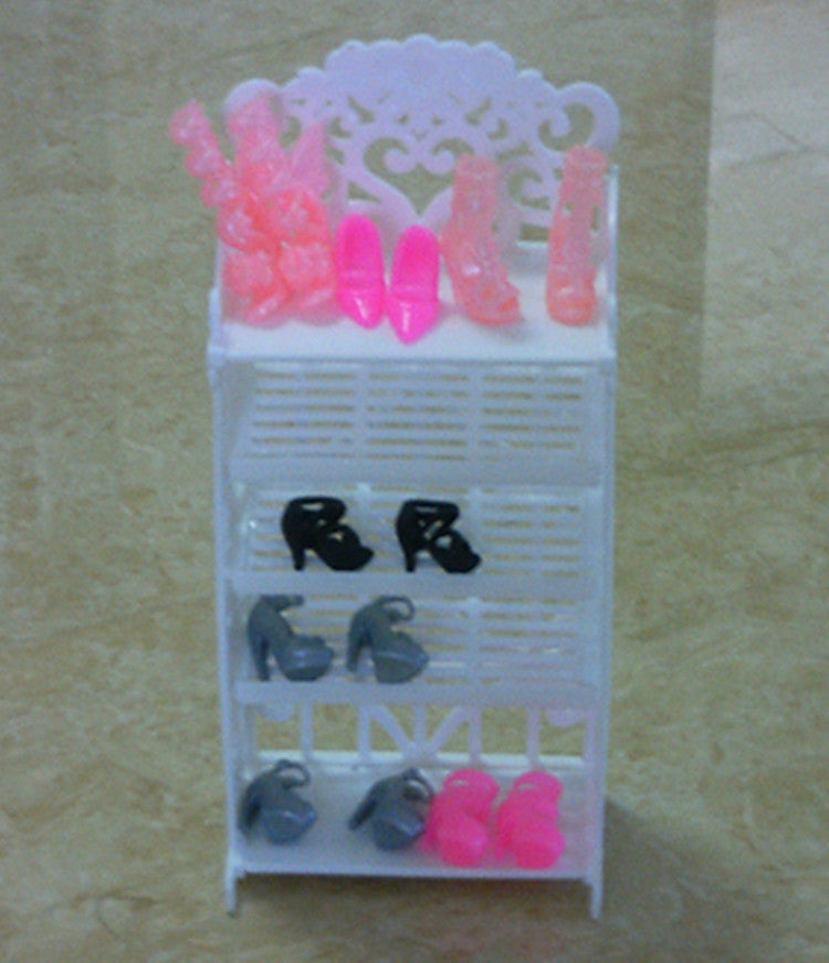 Wholesale Toy Shoe Rack Plastic Simple Shoe Doll Accessories