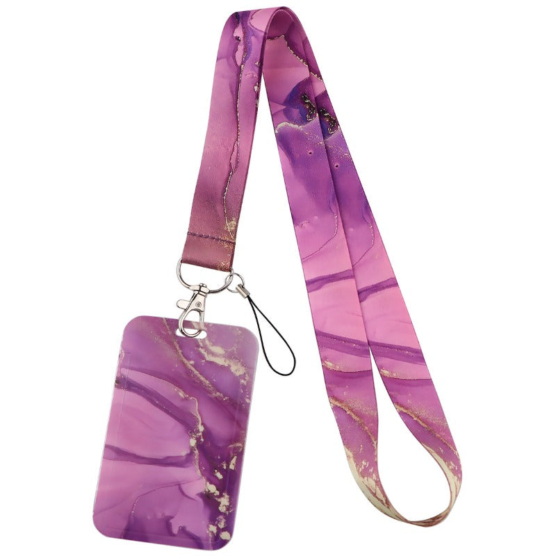 Wholesale 10pcs Marble New Mobile Phone Strap Campus Meal Card Bus Access Card Work Brand Laminated Hard Shell Card Holder