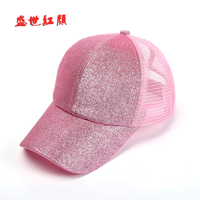 Wholesale Sequined hollow breathable cap