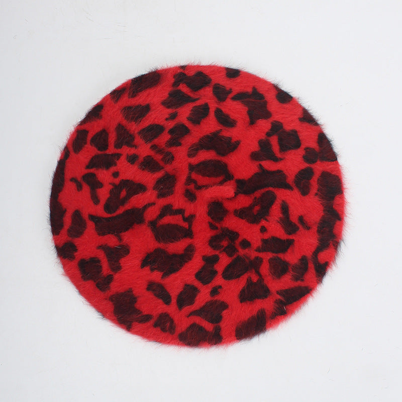 Wholesale Leopard Print Beret Furgora Beret