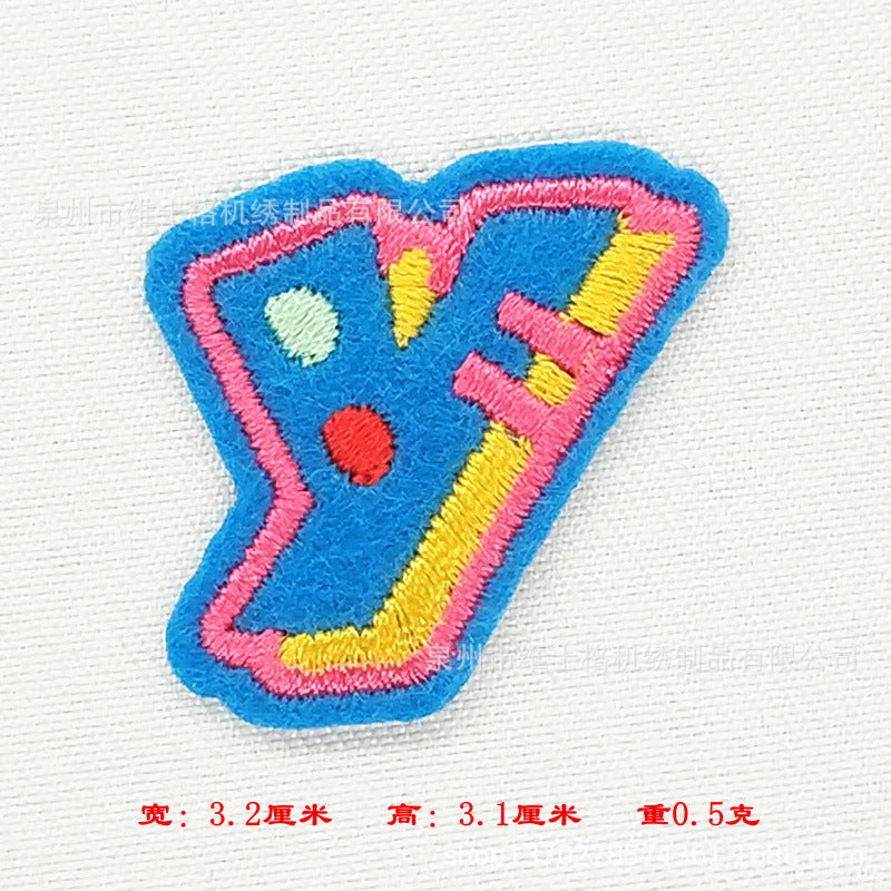 Wholesale 26 English letter cartoon clothes embroidery DIY Patches