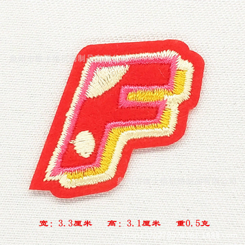 Wholesale 26 English letter cartoon clothes embroidery DIY Patches