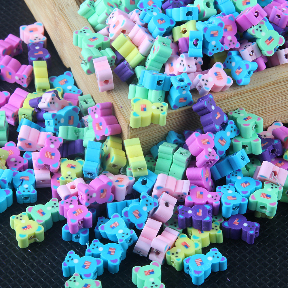 Wholesale 100pcs/pack Cartoon Animals Soft Pottery Sliced Beads