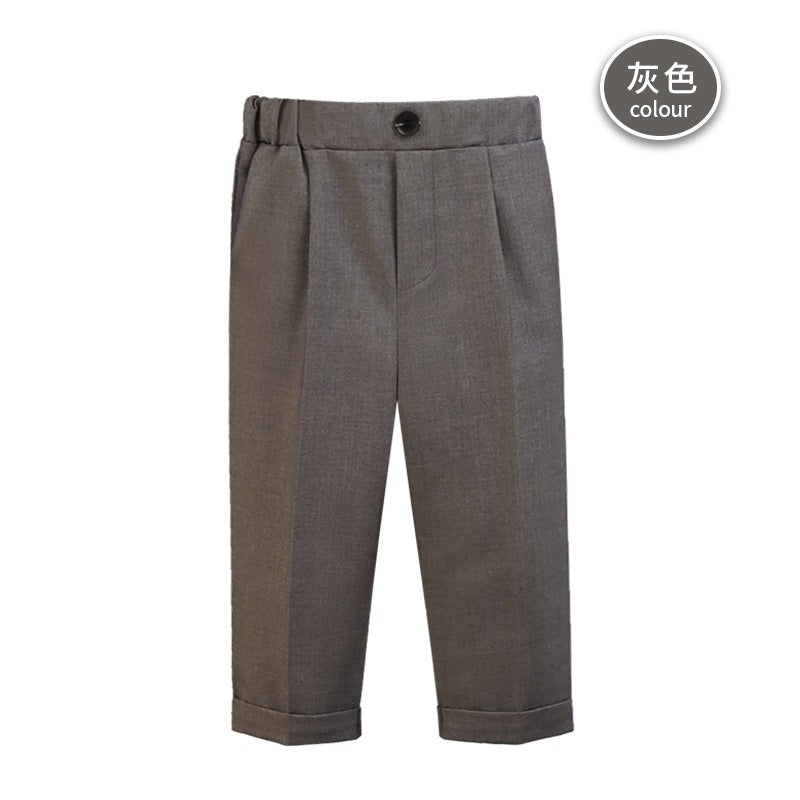 Wholesale of Spring and Autumn Children's Polyester Casual Striped Suit Pants