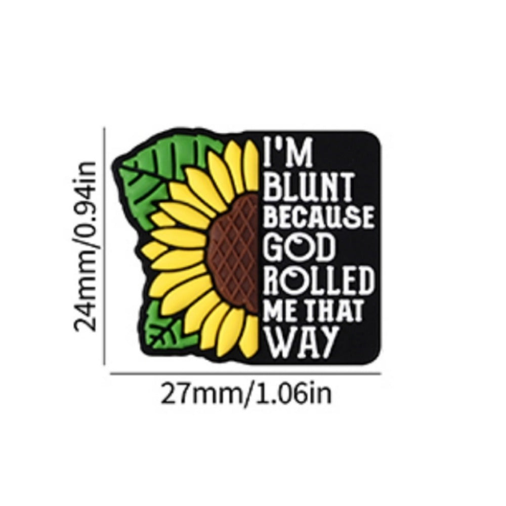 Wholesale 20pcs Sunflower Letter Cross Pattern Silicone Beads