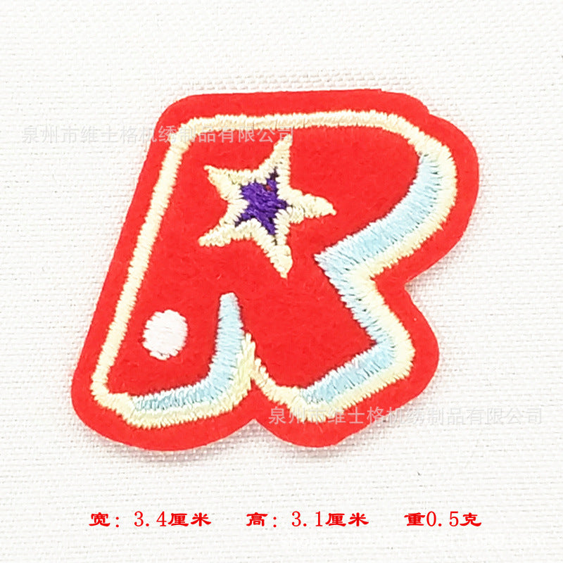 Wholesale 26 English letter cartoon clothes embroidery DIY Patches